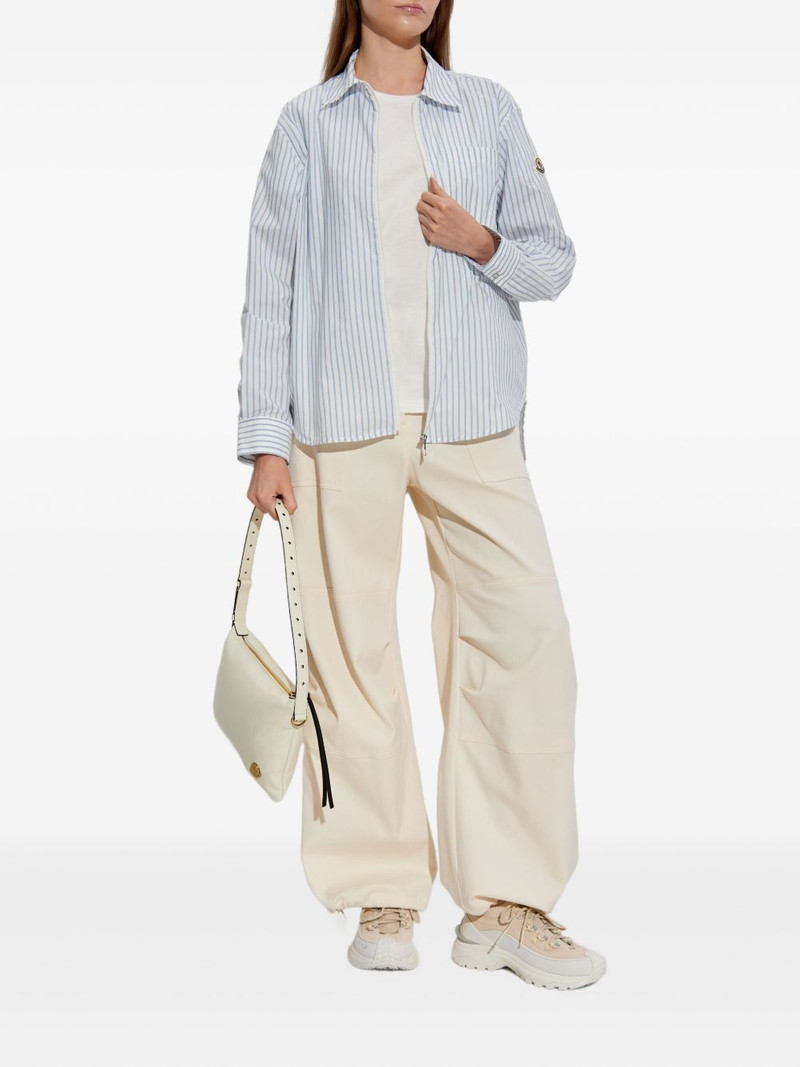 Moncler striped zip-up shirt outlook