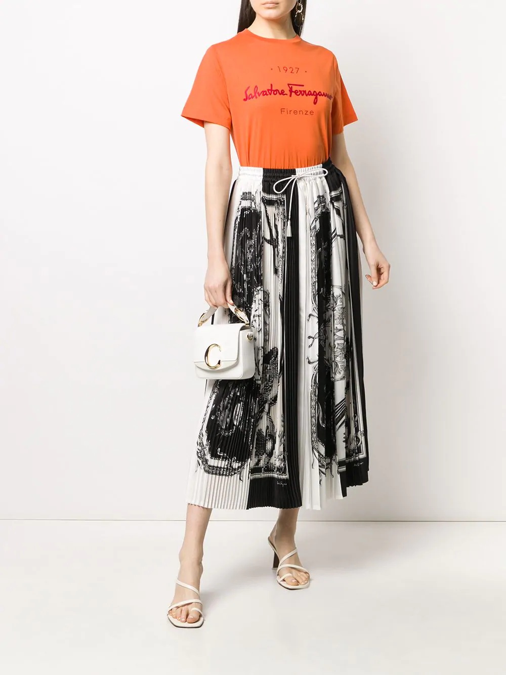 Gonna-print pleated midi skirt - 2