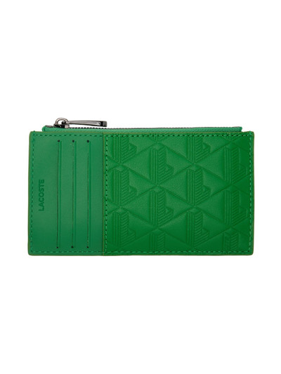 LACOSTE Green Monogramme Zipped Wallet outlook