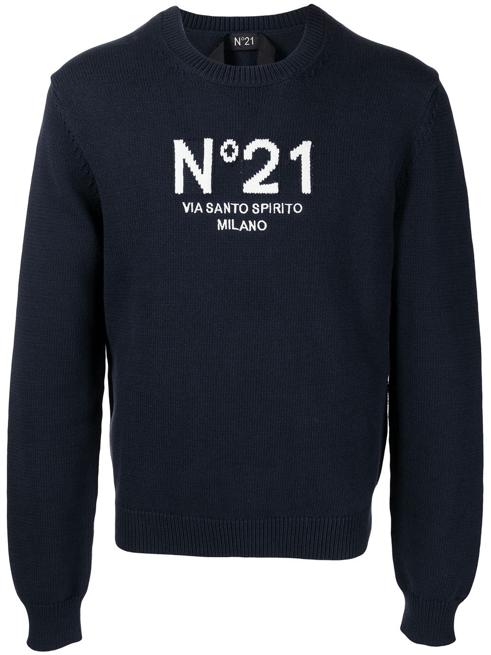 intarsia-knit logo jumper - 1