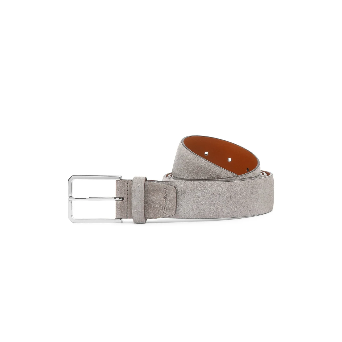 Men's taupe suede adjustable belt - 1