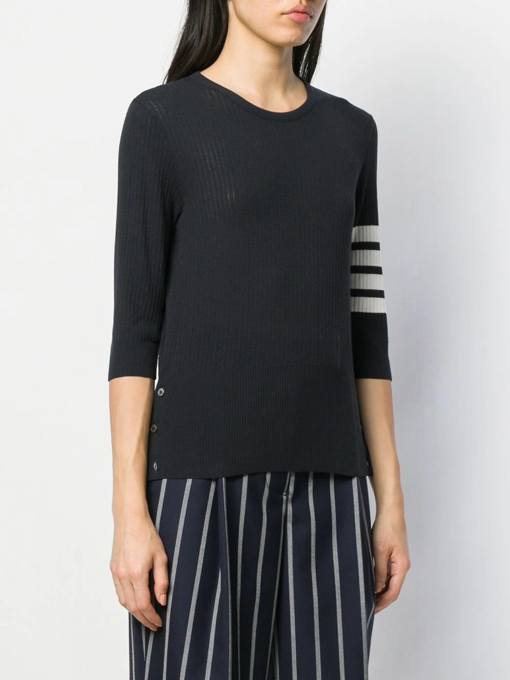 4-Bar stripe knitted T-shirt - 3