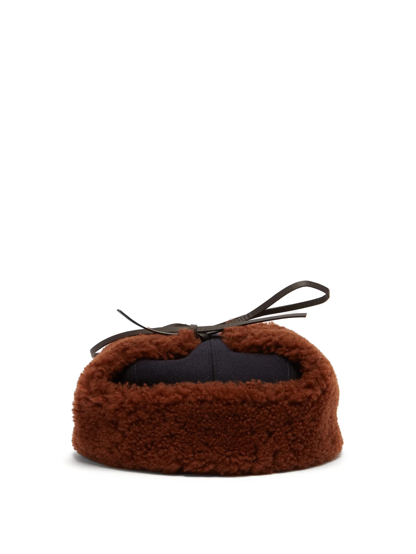 Shearling-trimmed wool-blend cap - 3