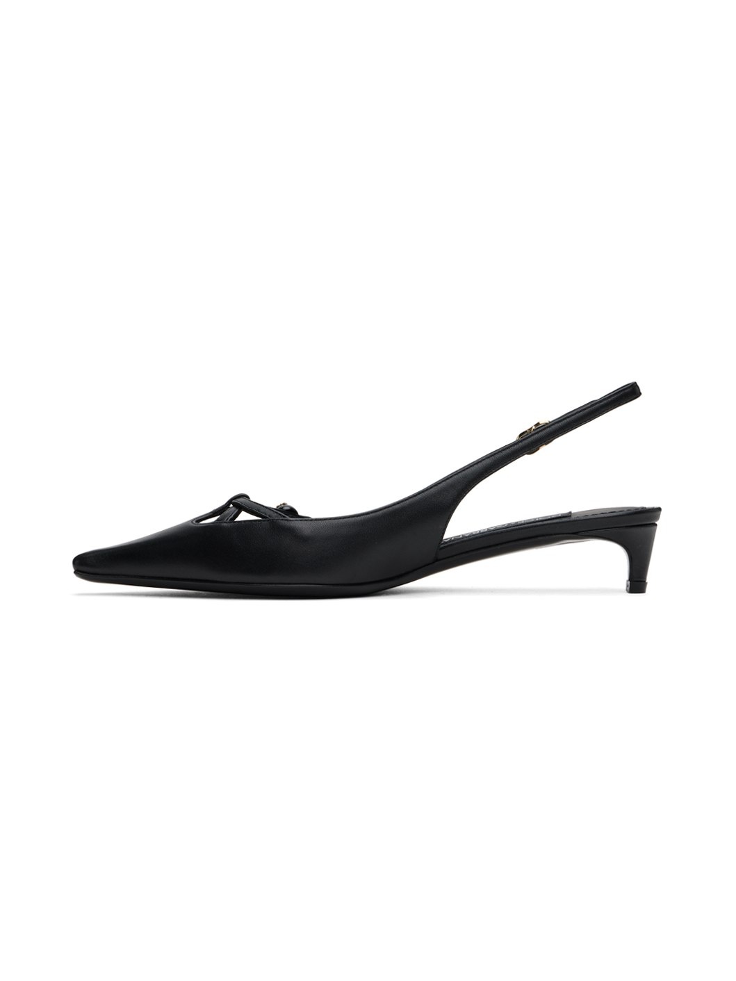 Black Mun Nappa Leather Heels - 3