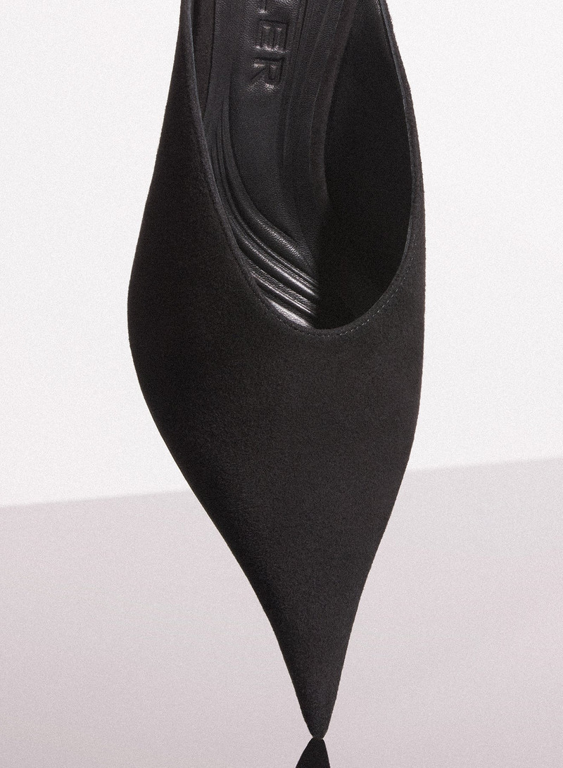 black suede fang 55 mules 4