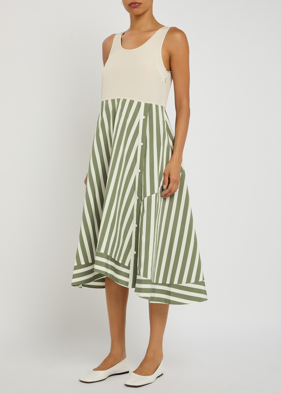 3.1 Phillip Lim Detachable-sweatshirt Striped Cotton Midi Dress - 6