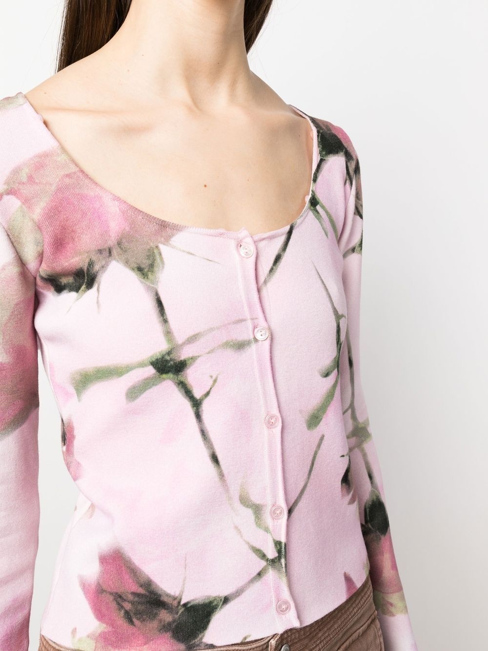 faux-fur collar knit cardigan - 9