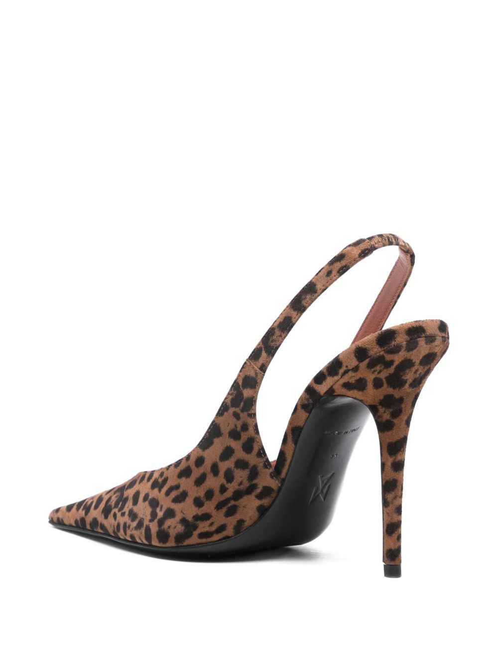 105mm leather heeled pumps - 3