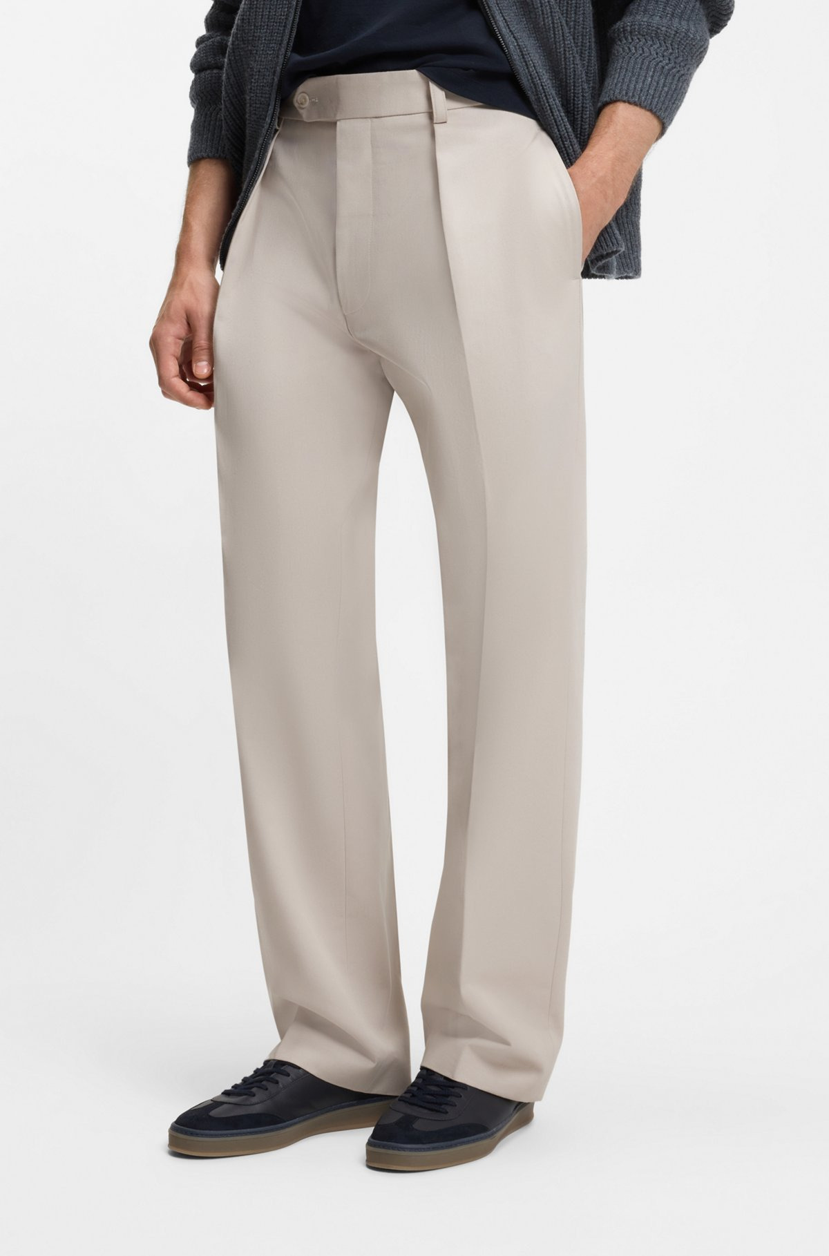 BECKHAM X BOSS MICRO-PATTERNED TROUSERS IN COTTON - 2