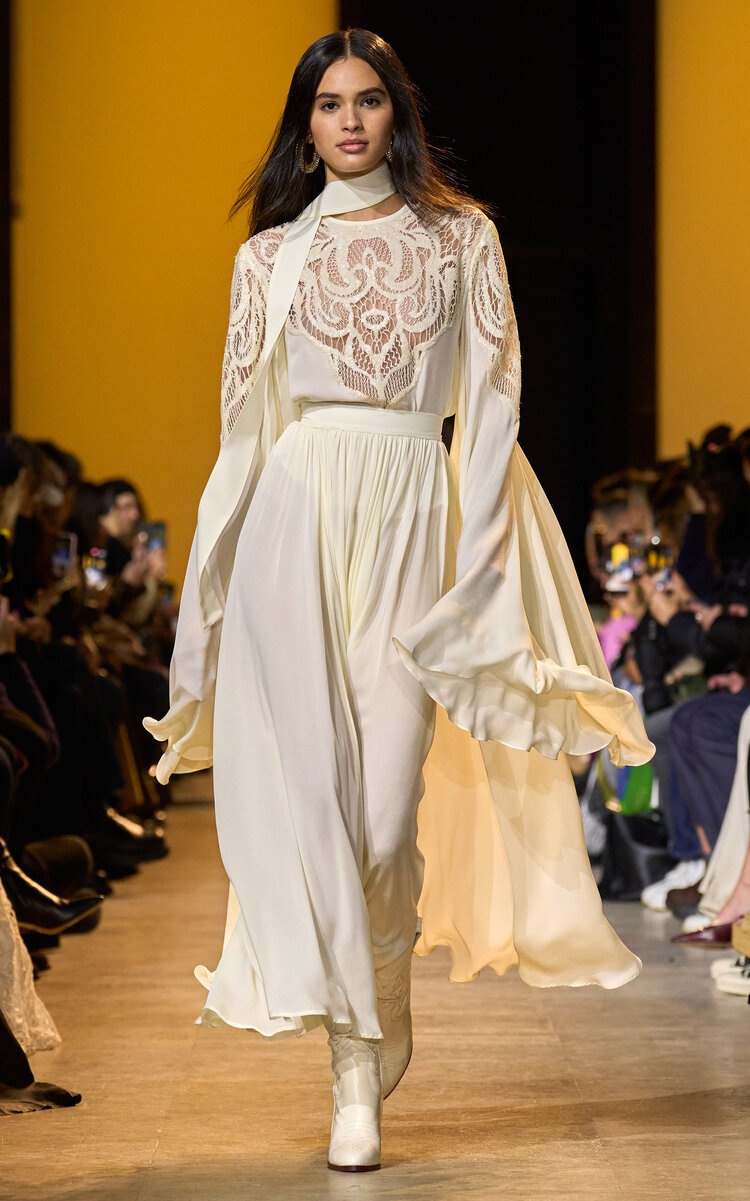 Silk Embroidered Lace Top white - 2