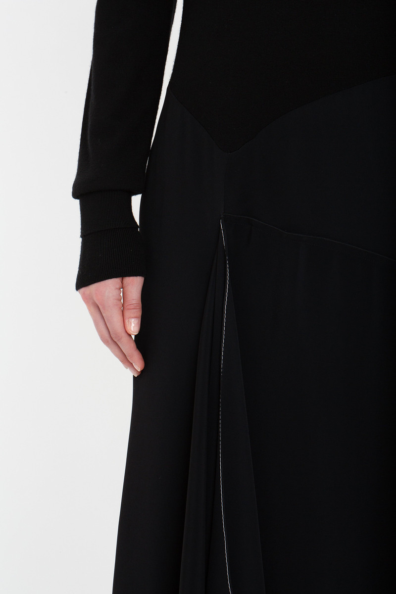 Henley Shirt Dress In Black 6