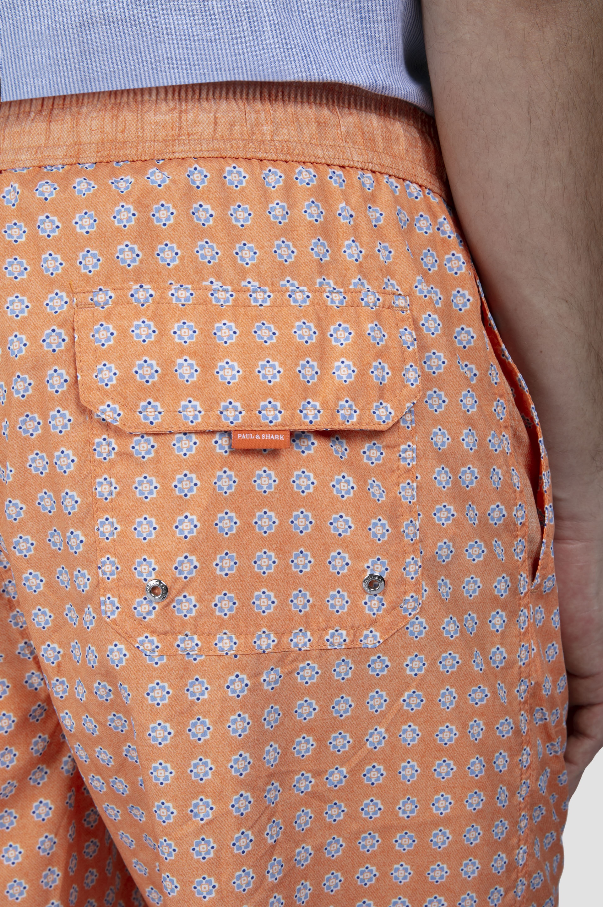 SWIM SHORTS WITH ALLOVER MICRO-PRINT - 4