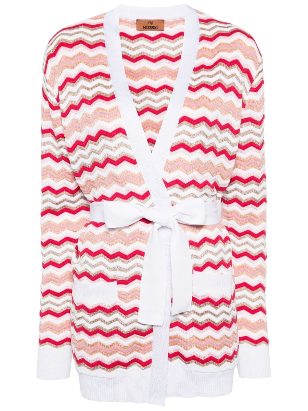 zigzag knit cardi-coat - 1