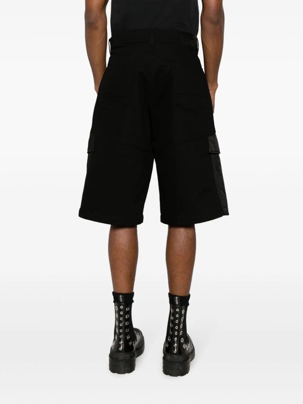 【Alexander McQueen】HYBRID DENIM SHORTS◆774968QYAAC Alexander McQueen Men's Hybrid Denim Shorts in Black