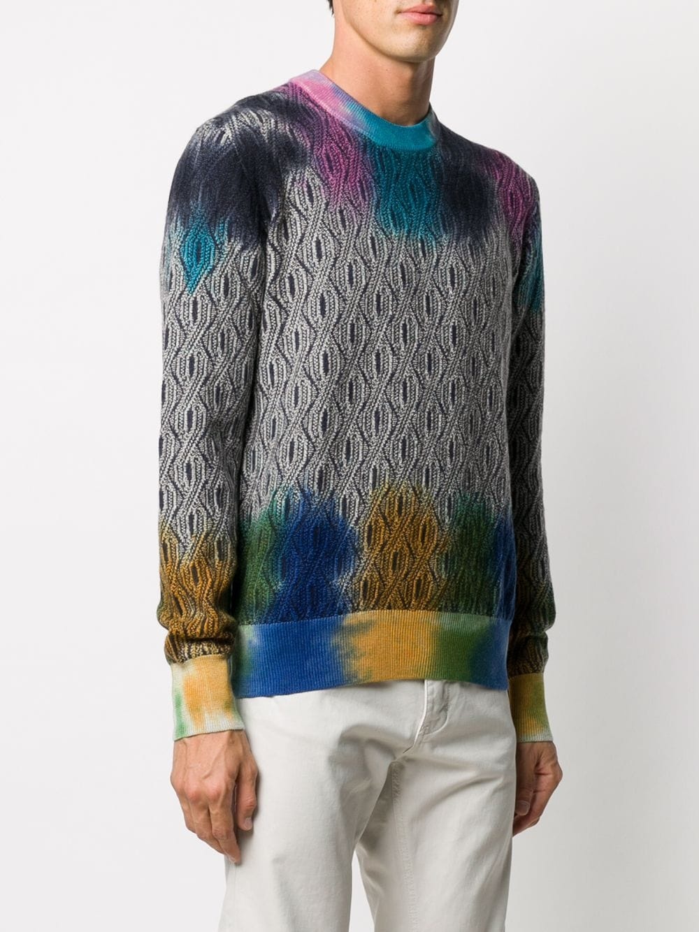 tie-dye cable knit jumper - 3