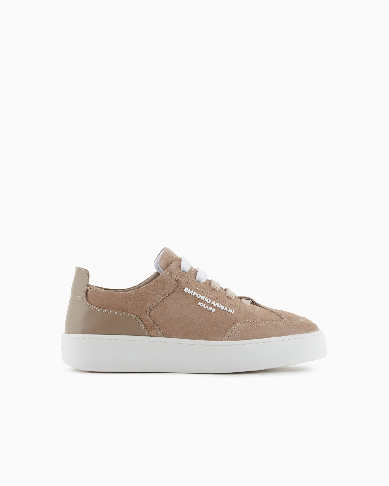 Velour leather sneakers with side logo - 1
