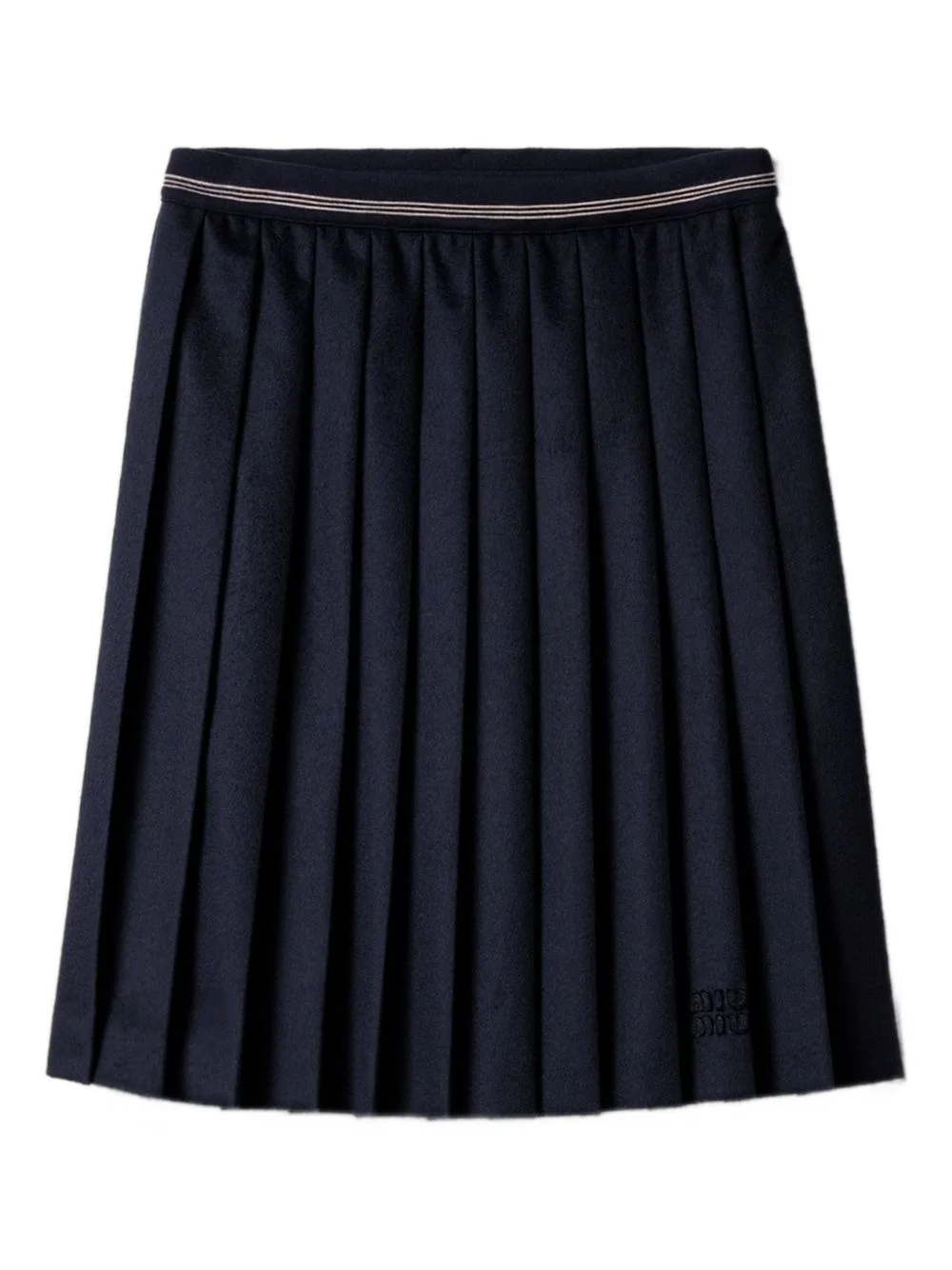 pleated embroidered midi skirt - 1
