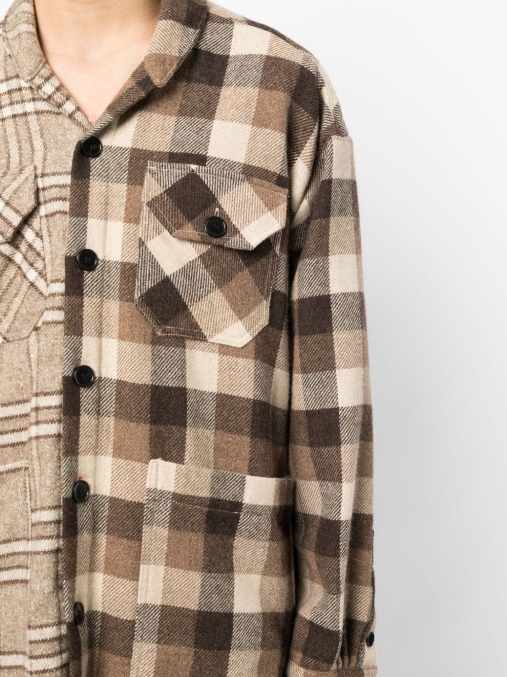 mix-print long-sleeve shirt - 5