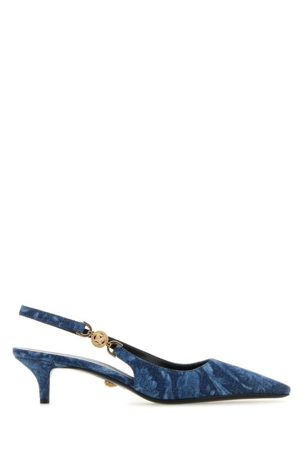 パンプス VERSACE Embroidered Denim Pumps VERSACE Embroidered denim pumps | gebnegozionline | REVERSIBLE