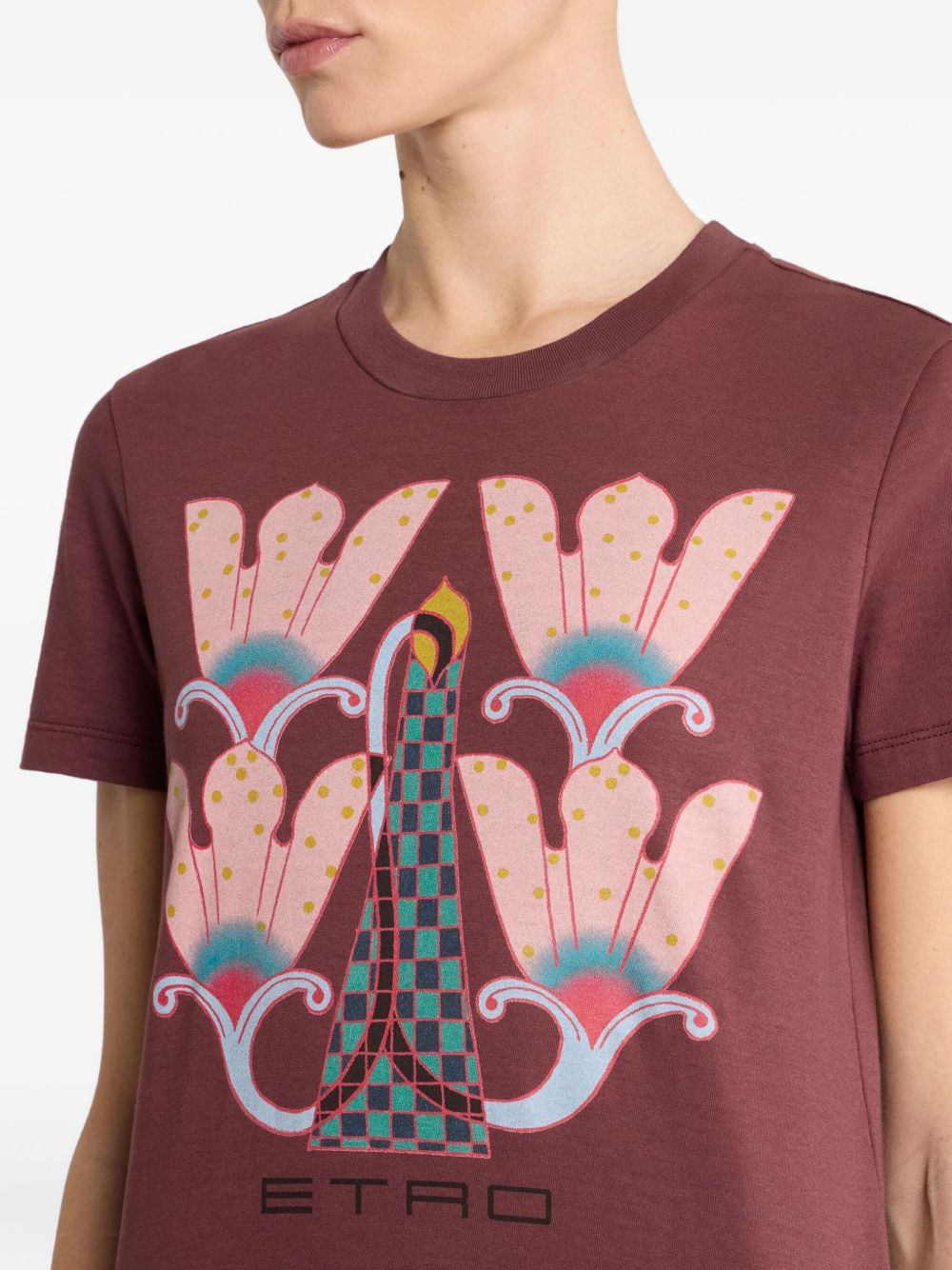 floral-print graphic T-shirt - 4