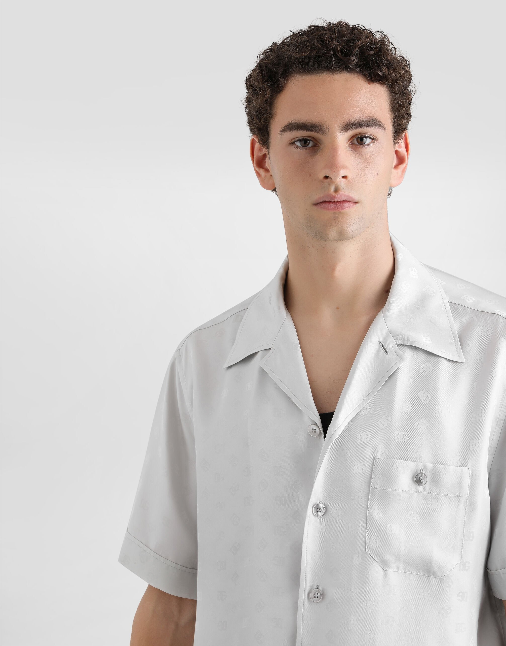 DG jacquard logo hawaii shirt - 4
