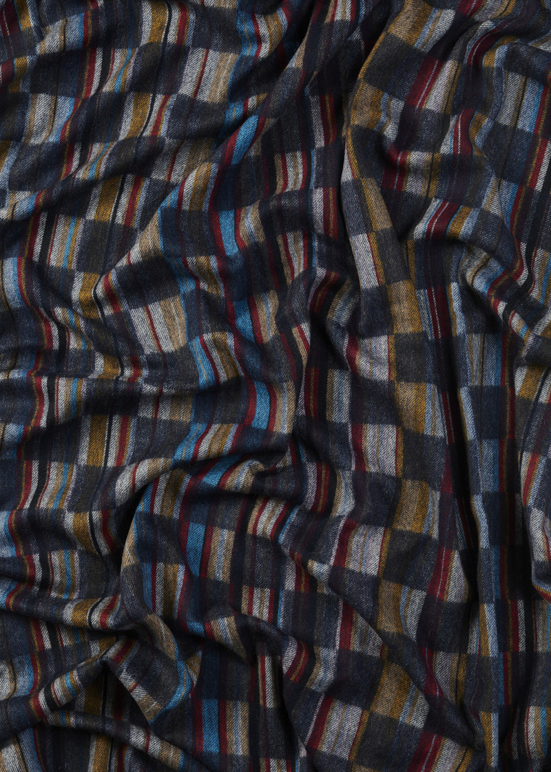 Lambswool 'Signature Stripe' Check Blanket 4