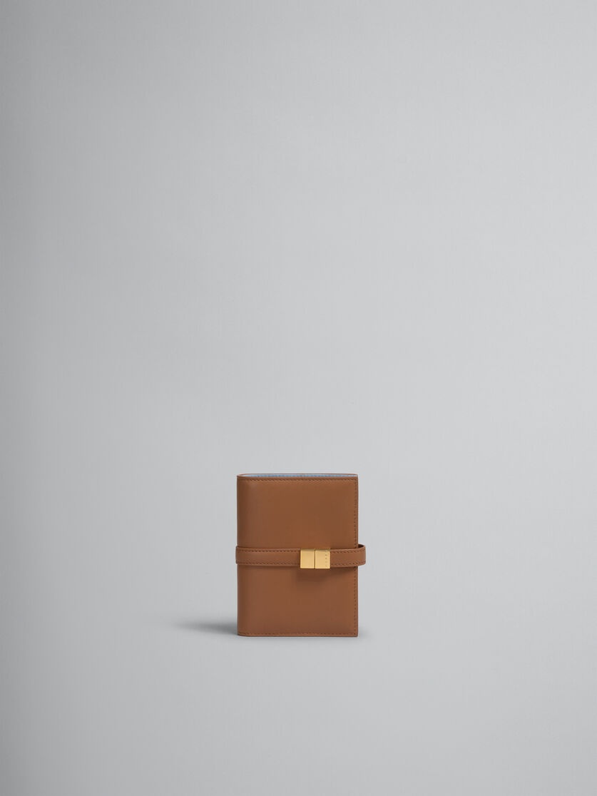 BROWN LEATHER BIFOLD PRISMA WALLET - 1
