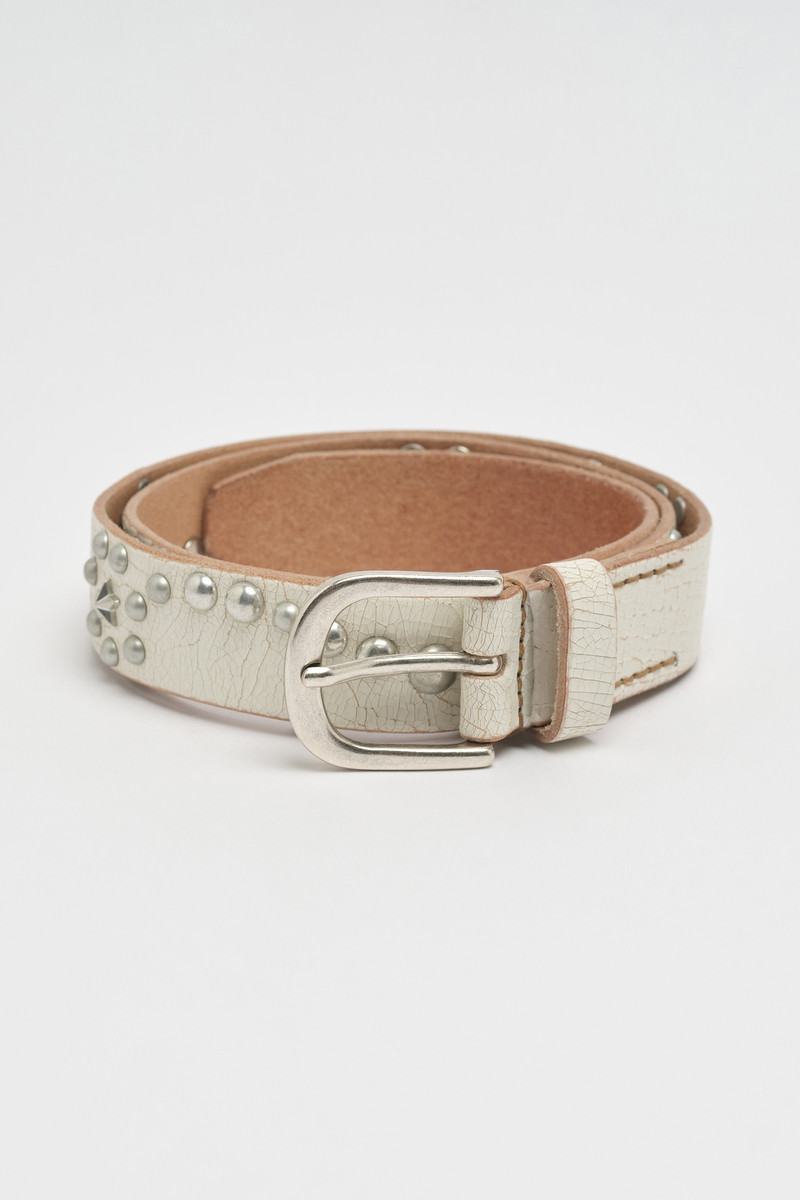 Star Fall Belt Off White Cracked Leather 1