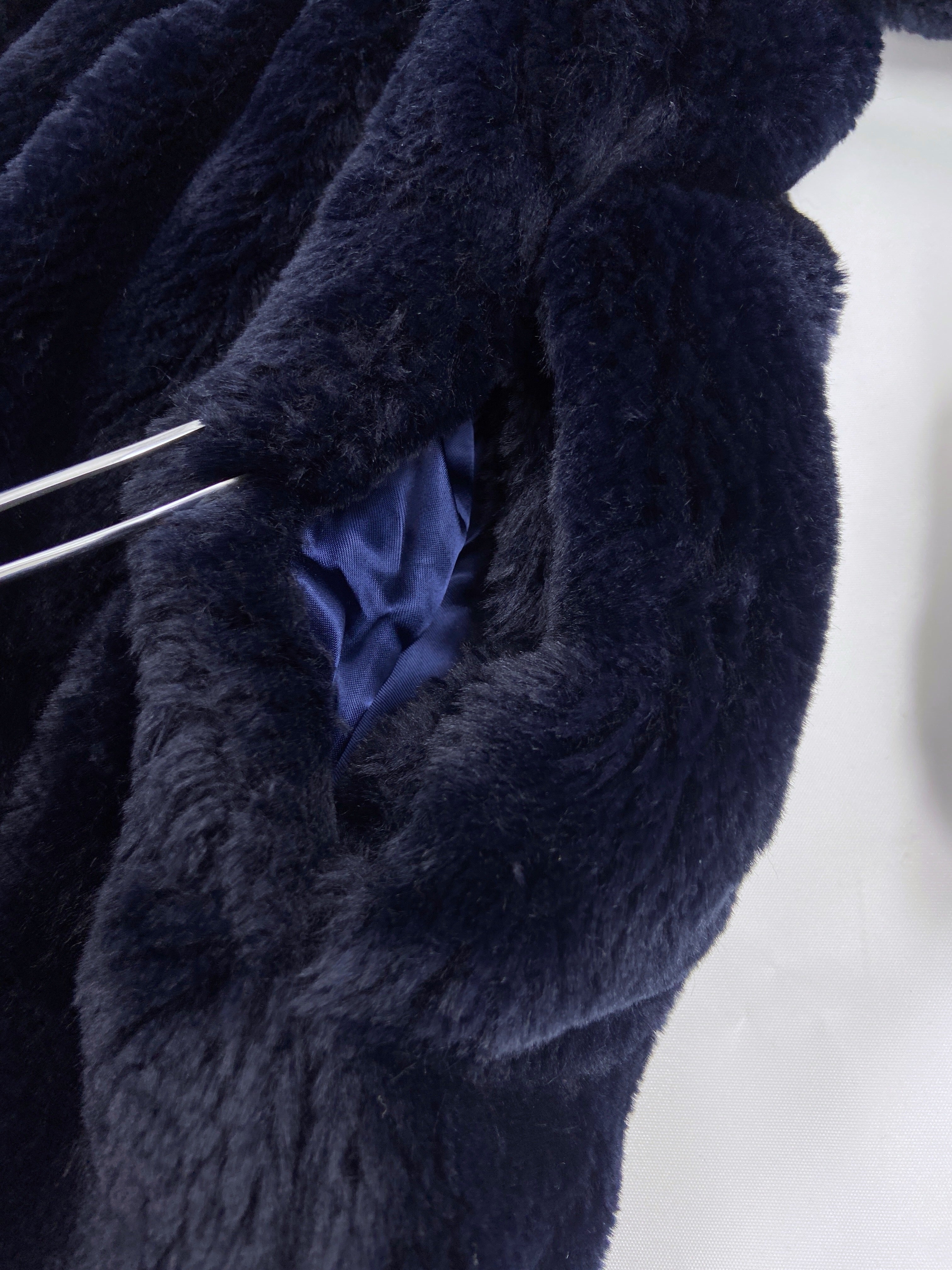 Jean Paul Gaultier 80s Lightening Blue Faux Fur Coat - 13