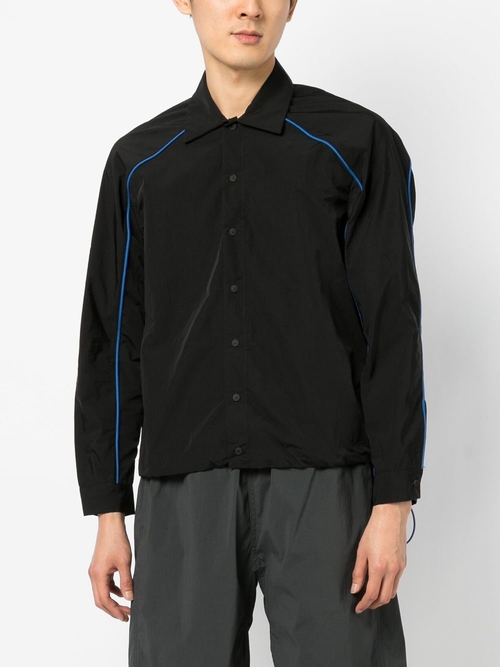rear-logo print shirt jacket - 3