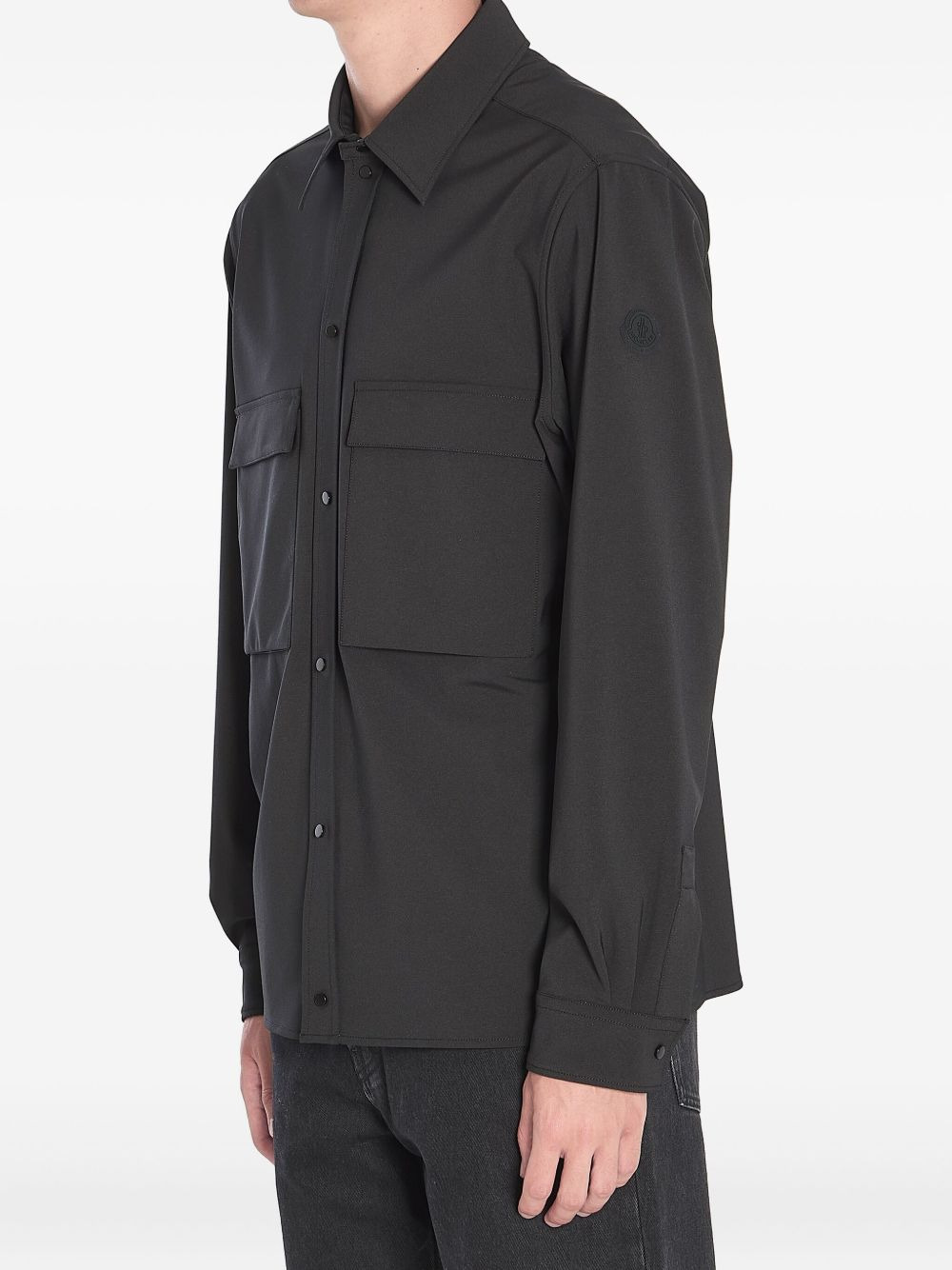 long-sleeve patch-pocket shirt - 3