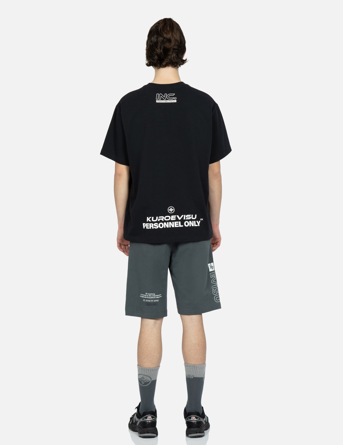 EK Logo Print Side Pocket Sweat Shorts - 6