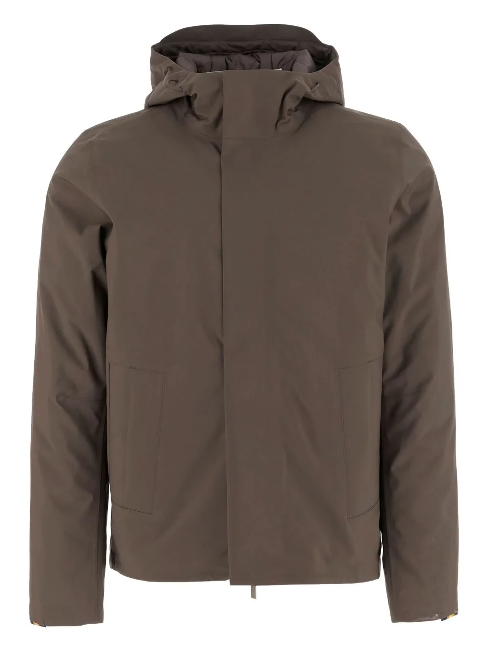 high-collar adjustable-hood coat - 1