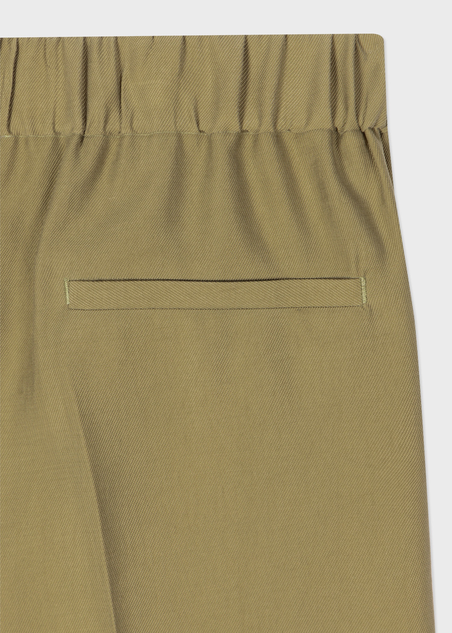 Khaki Wide Leg Cropped Trousers - 2