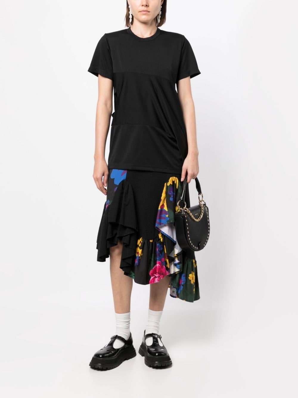 draped-detailing short-sleeve T-shirt - 2