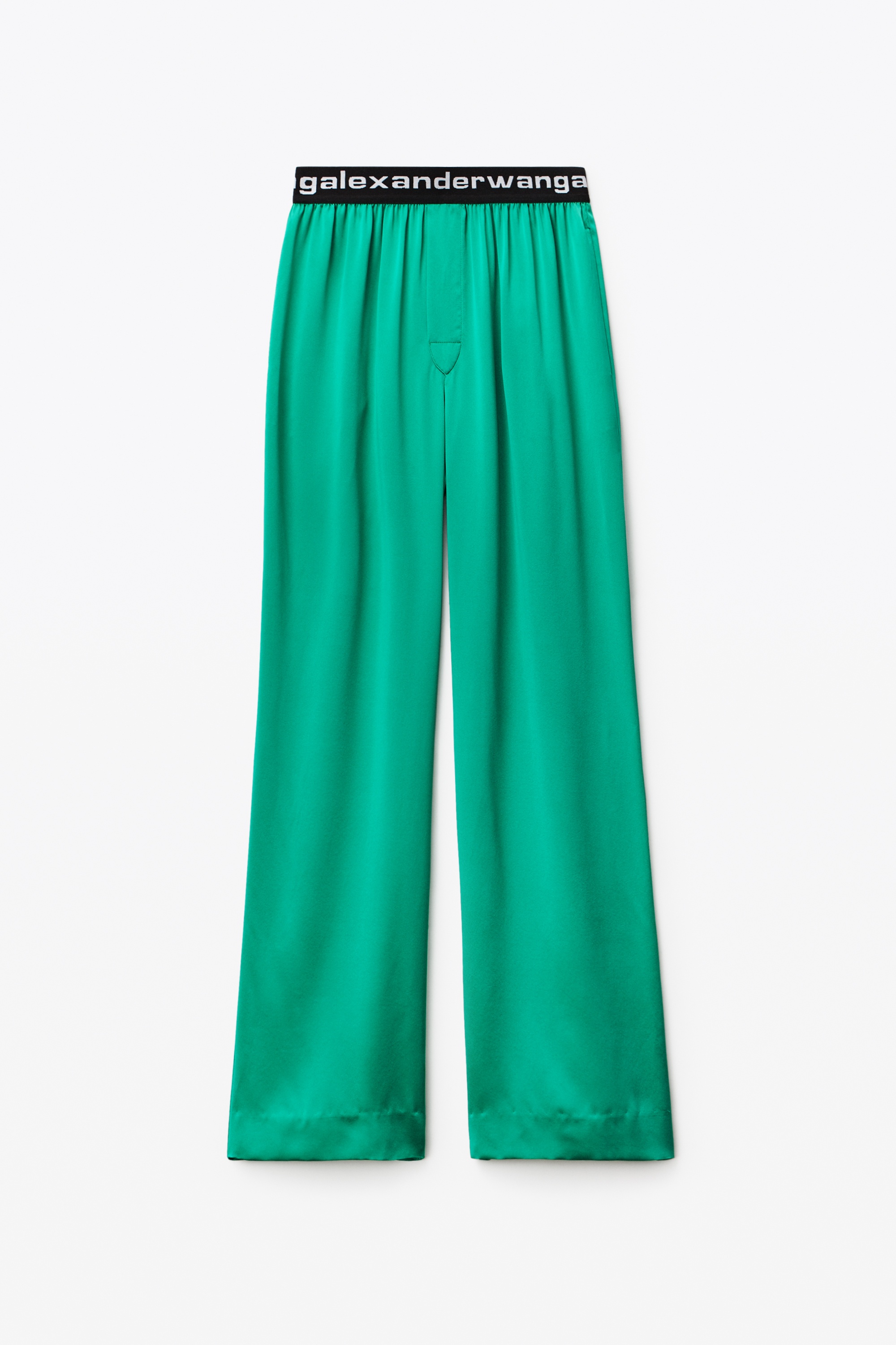 LOGO ELASTIC PANT IN SILK CHARMEUSE - 1