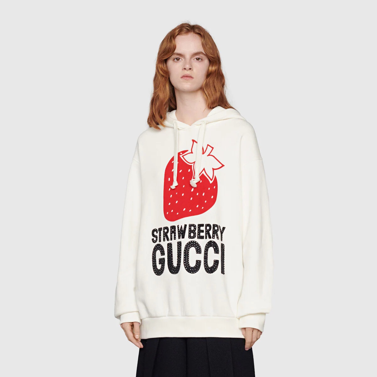 'Strawberry Gucci' cotton sweatshirt - 3