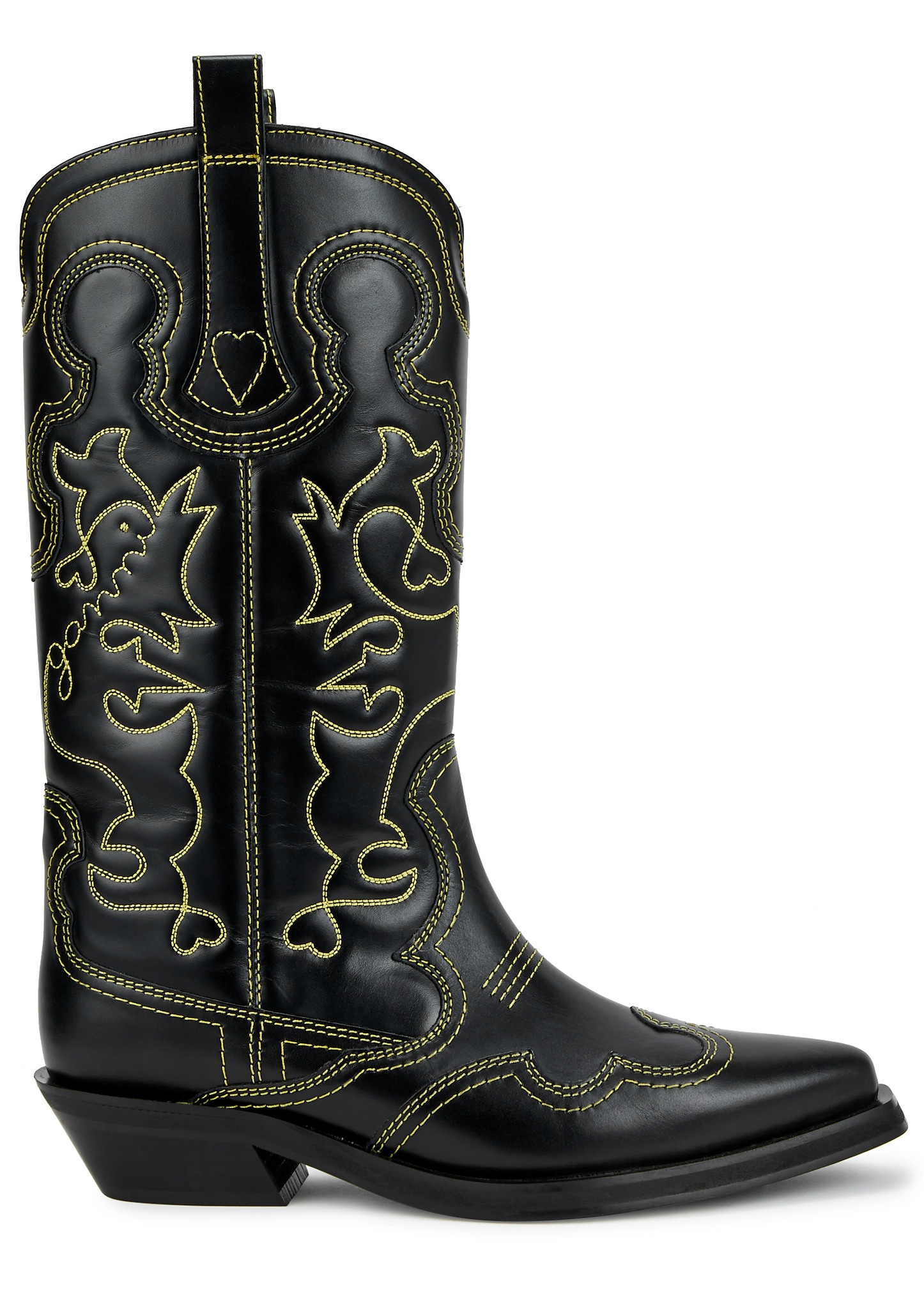 Embroidered leather cowboy boots - 1