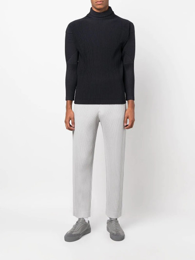 ISSEY MIYAKE ribbed high neck jumper outlook