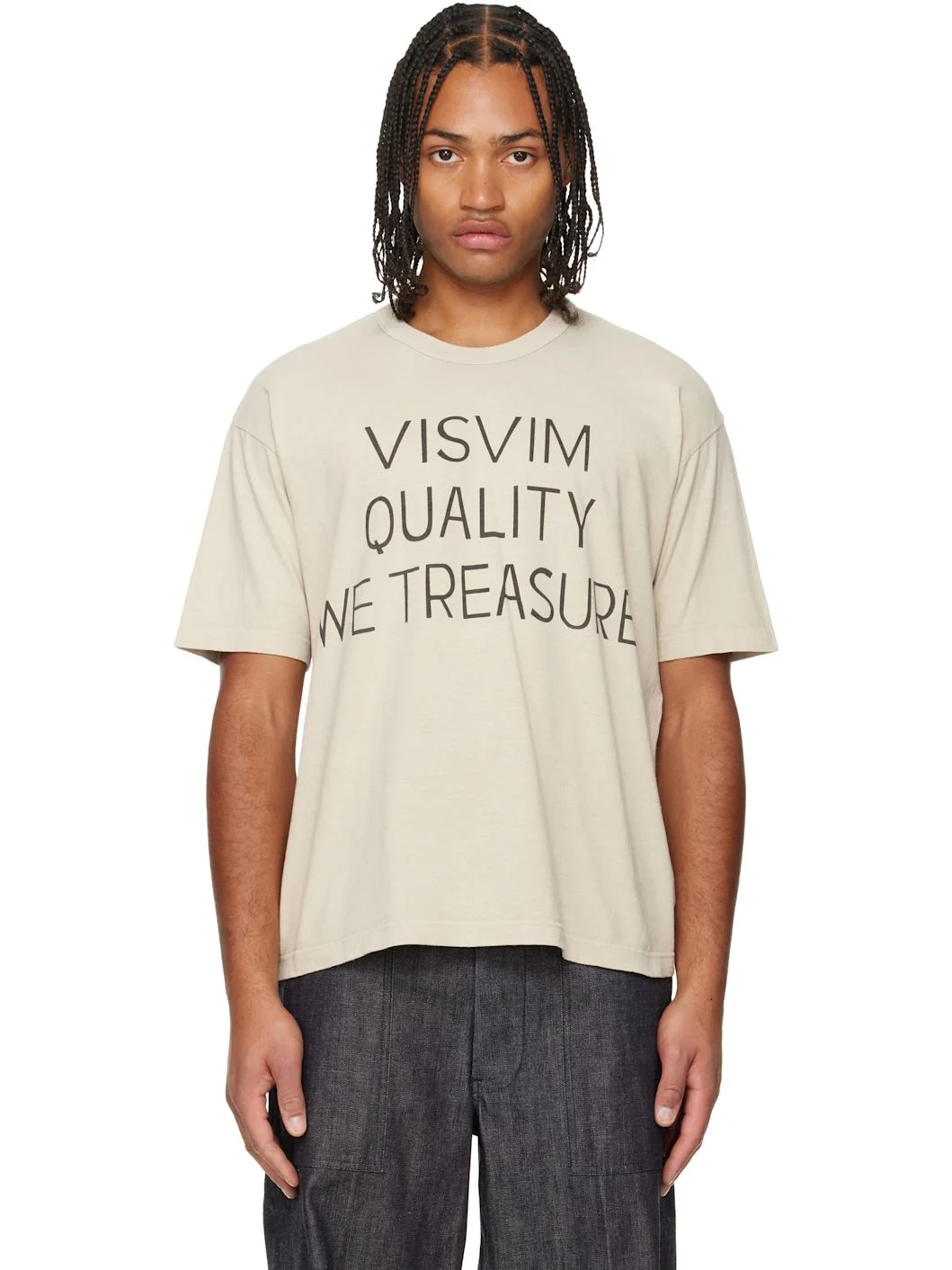 Beige Jumbo S/S DMGD T-shirt - 1