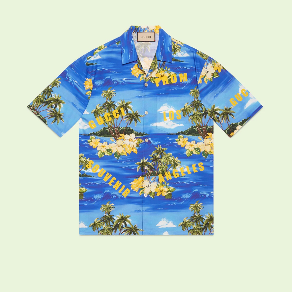 Printed cotton poplin bowling shirt - 1