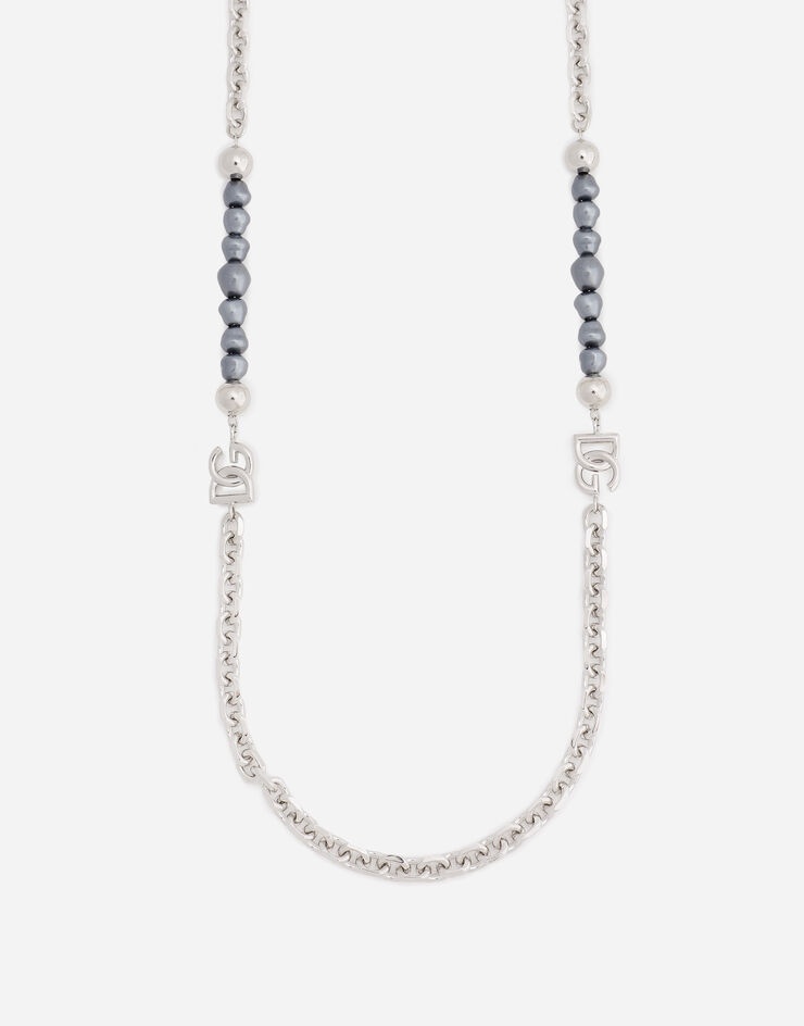 Multi-logo necklace with pearls - 3