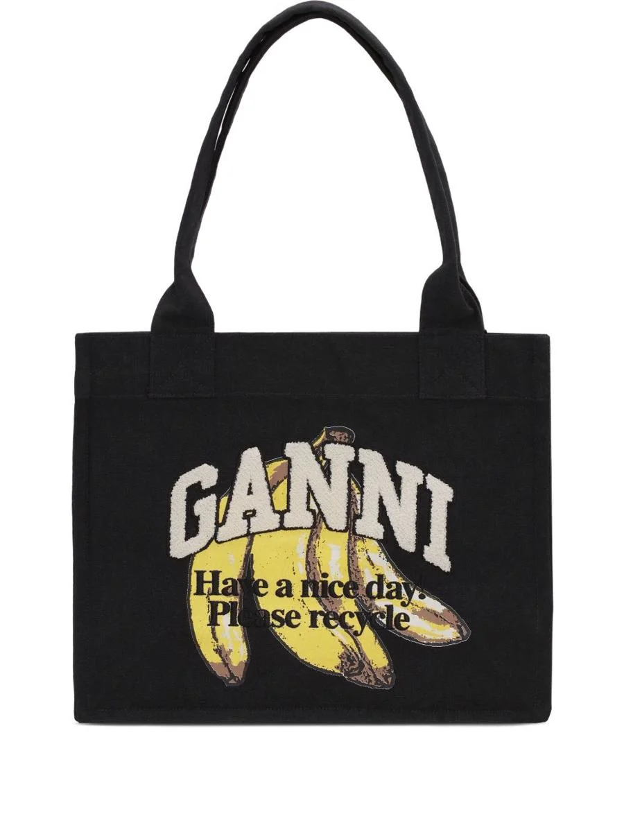 Ganni Organic Cotton Large Tote Bag - 1