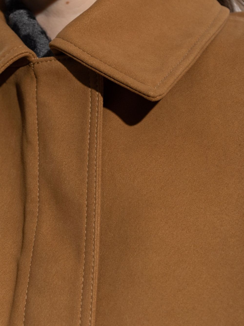collared ribbed-trim jacket - 5