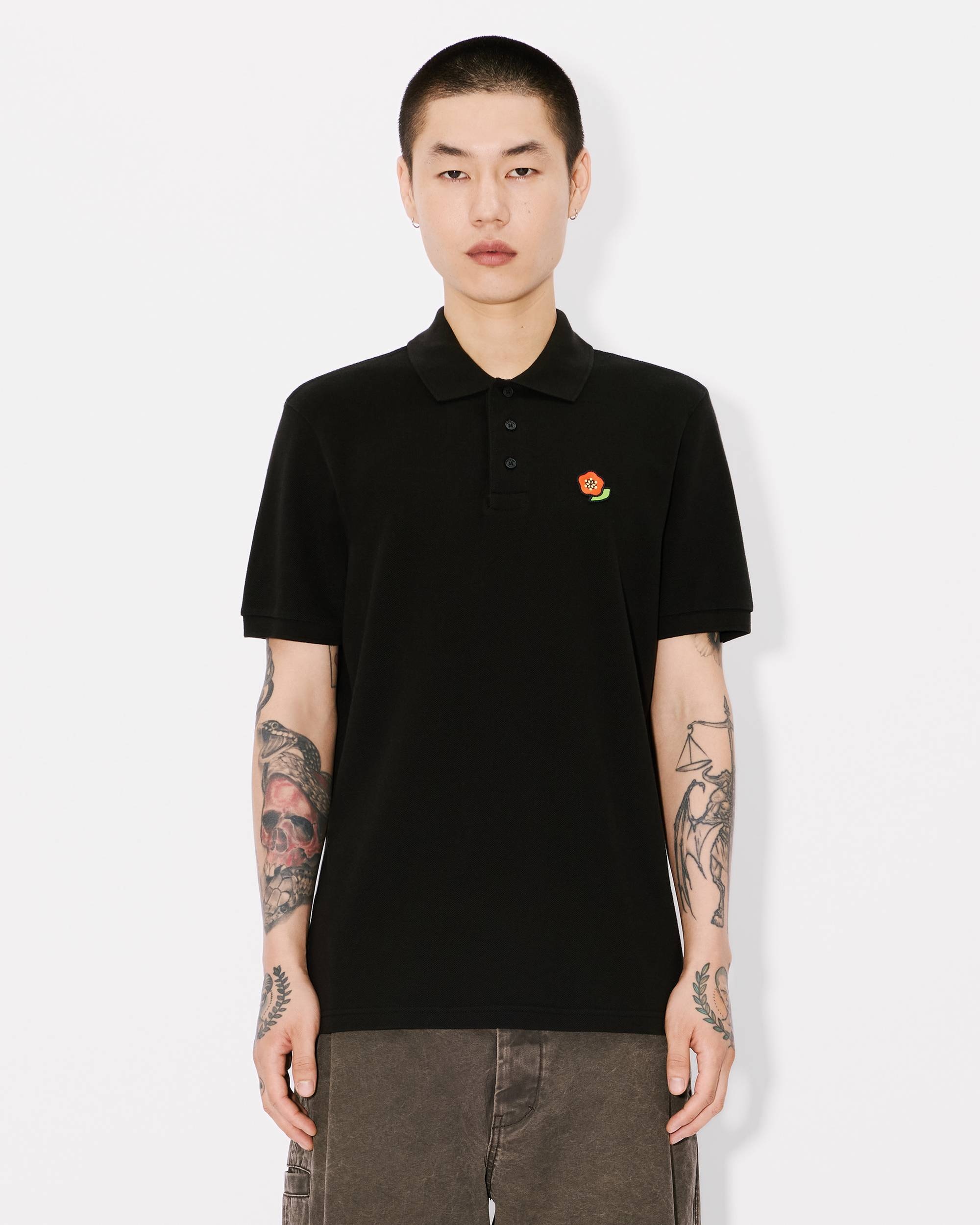 'KENZO Pop' embroidered slim polo in cotton - 3