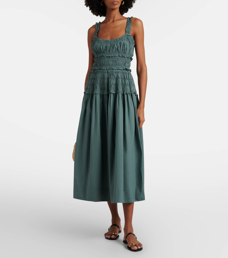 DÔEN Marianne ruffled cotton poplin midi dress outlook