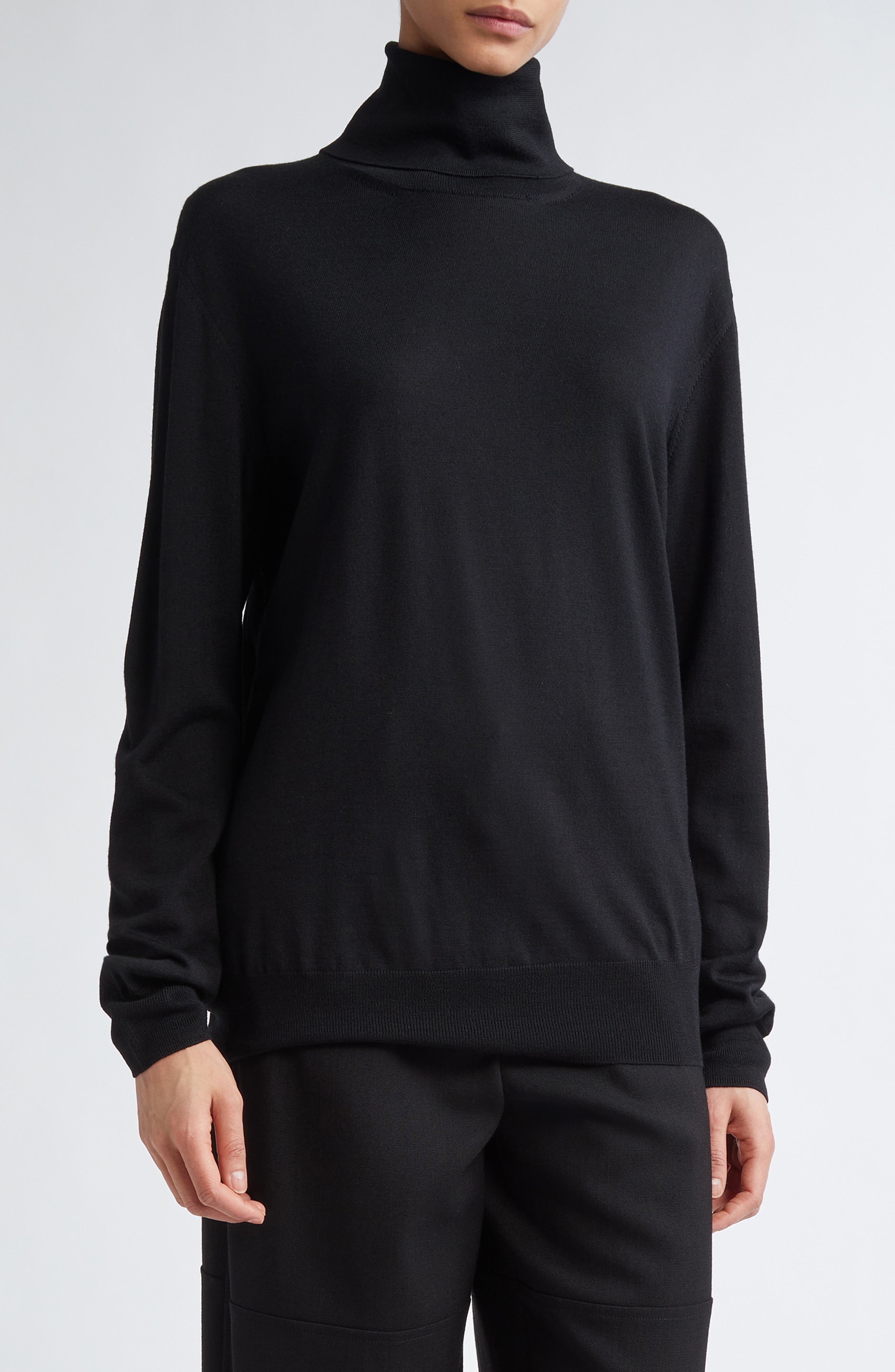 Jil Sander Wool Turtleneck Sweater in Black at Nordstrom - 1