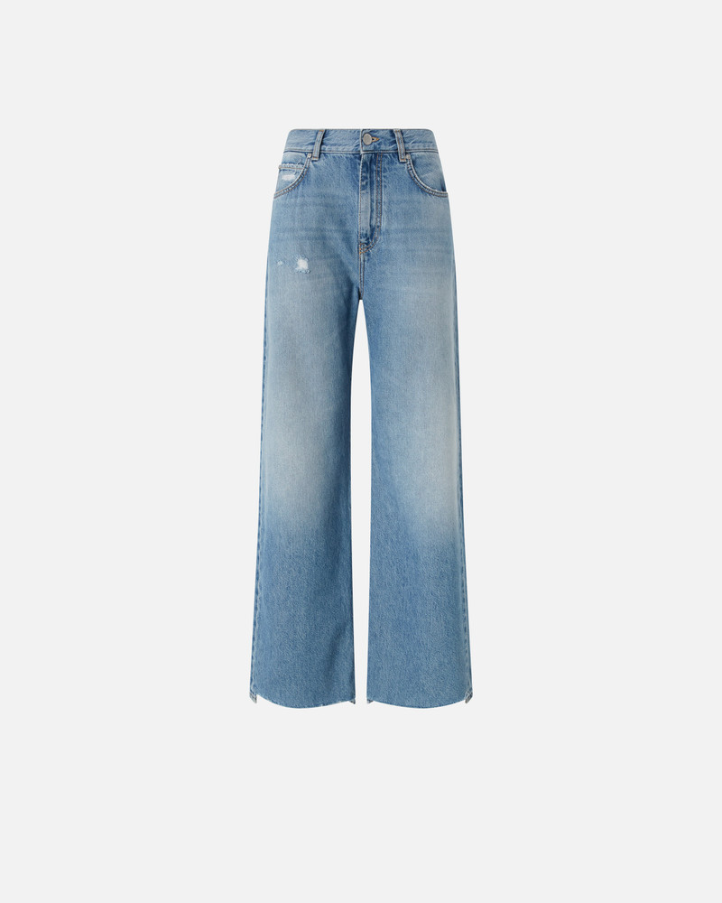 PALAZZO JEANS IN SOFT DENIM - 1