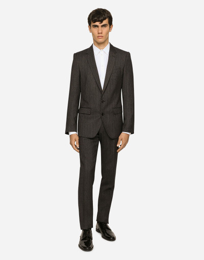 Dolce & Gabbana Single-breasted pinstripe wool Martini-fit suit outlook