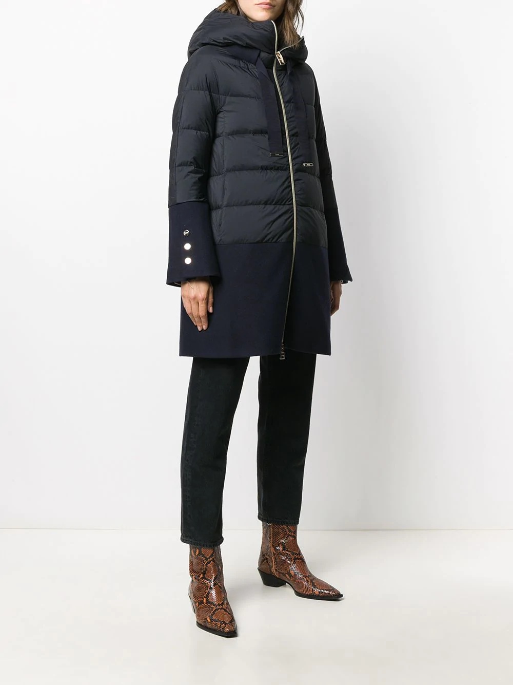 panelled padded coat - 3